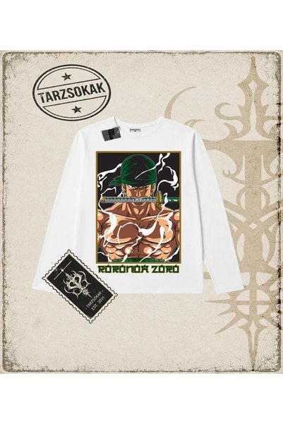 Tarzsokak One Piece Anime Characters Biskilet Collar Long Sleeve White