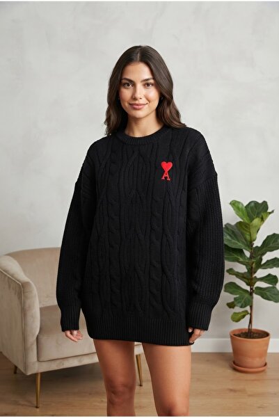Chordi Women's Oversize Soft Knitted Hair Braided Knitwear Sweater