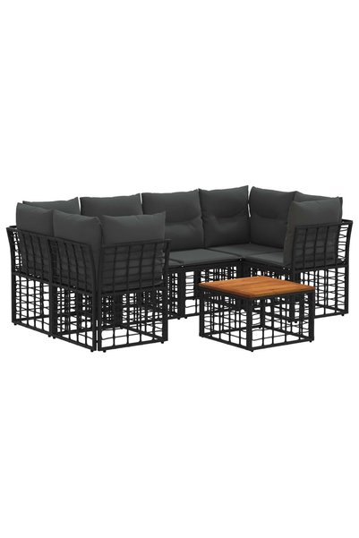 Syfax Set de canapele de exterior 7 buc. Negru si Gri inchis