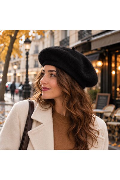 BIJUTERI Spk-12008 Black Premium Soft Textured Painter's Hat |   Eos Collective