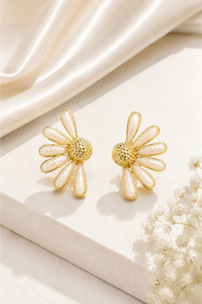 Dora Accessories Kadın Papatya Çiçek Küpe