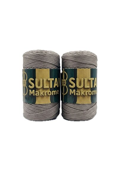 hobi dünyası evim 2 Pieces Sultan Macrame 3 Knitting Yarn 100 Grams - Bag Wal...
