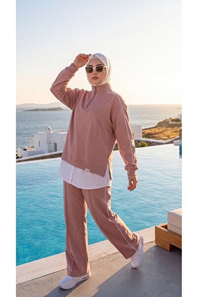 MİMİ Luxury Wear طقم نسائي من قطعتين بتصميم كاجوال يتكون من سترة وبنطلون كبير...