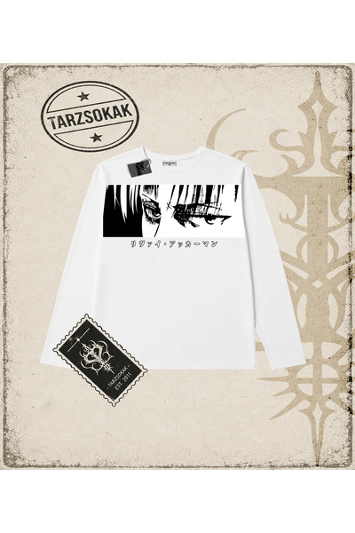 Tarzsokak قميص بأكمام طويلة مطبوع عليه أنمي Attack On Titan