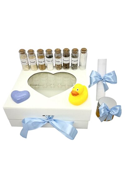 OEM Set mirodenii pentru prima baita cu nasii, cutie capac transparent inima