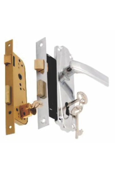 Feroneria Lock package with key P90, handle with gilded plate, 35-500 mm,