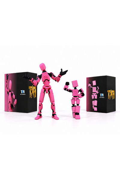 - İkili Paket - Classic Guy & Mini Guy - Pembe - Tam Eklemli Pozlanabilir Aksiyon Figürü