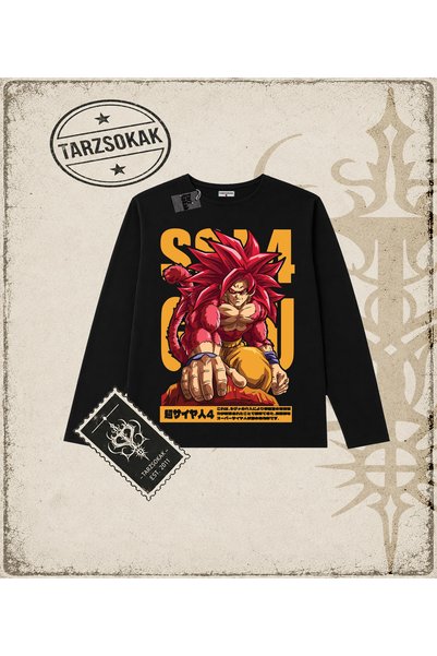 Tarzsokak Dragon Ball Anime Printed Long Sleeve