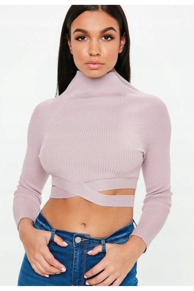 Missguided BLUZĂ MORĂNĂ REBĂTĂTĂ 34 WYF