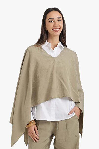 CARINA Carina V-Neck Poncho - Olive