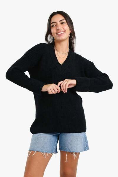 CARINA Carina Ribbed V-Neck Pullover - Light Mint