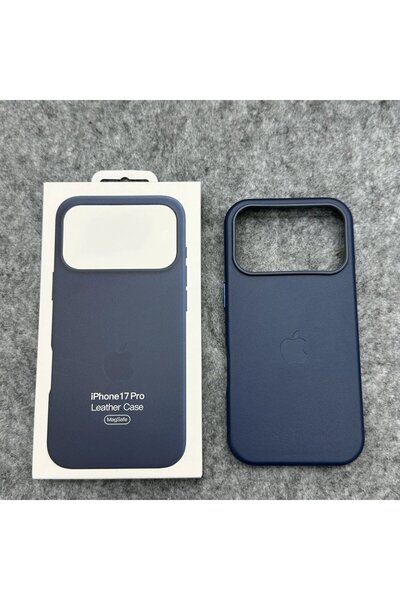 madamcase Apple iPhone 17 Pro Uyumlu Lacivert Vintage Leather Premium Kılıf