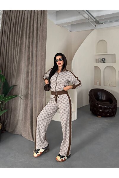 Lina Fashion Γυναικείο Τυπωμένο Σετ Φόρμας Δύο Τεμαχίων