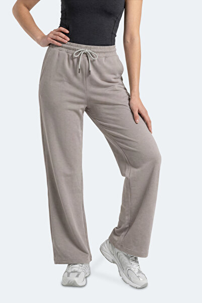 Slazenger MELORA I Γυναικεία φαρδιά παντελόνια φόρμας σε γκρι πέτρινο χρώμα