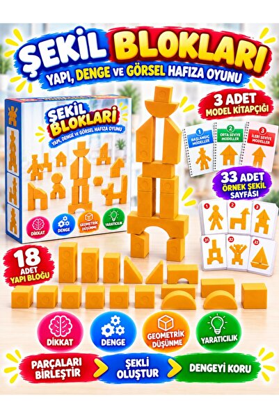 a v d a Şekil Blokları Yapı ve Denge Oyunu – Görsel Hafıza Dikkat ve Yaratıcı...
