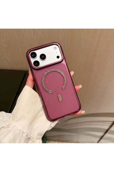 madamcase حافظة سيليكون M‑Safe متوافقة مع هاتف Apple iPhone 17 Pro بلون أحمر ...