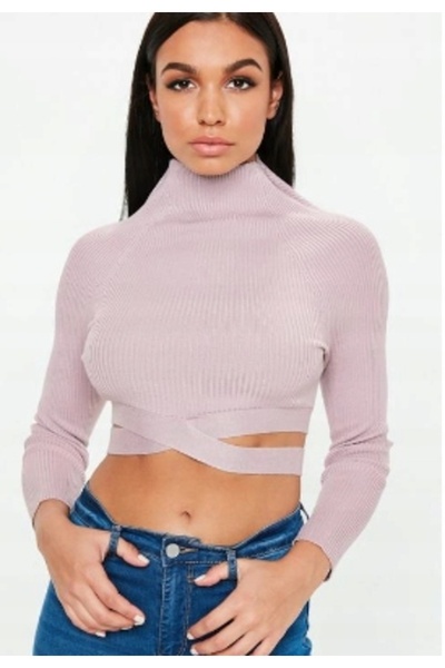 Missguided MISSGUDED PULOVER CU MÂNECĂ LUNGĂ ȘI ȘNUR 40 WŁF