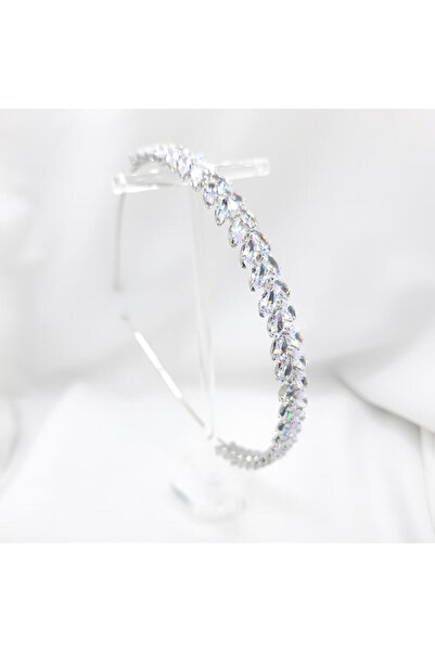 MYGRACE Accesoriu de păr pentru mireasă 'Be exquisite', argintiu, tip coroană/tiară, decorat cu zirconiu, 1,2 cm