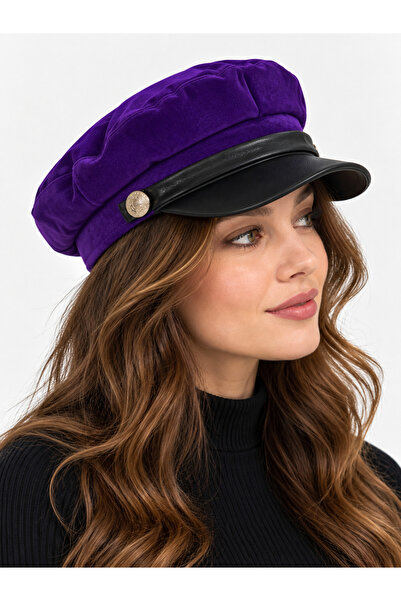 derikem Women's Suede Winter Newsboy Cap Captain Hat