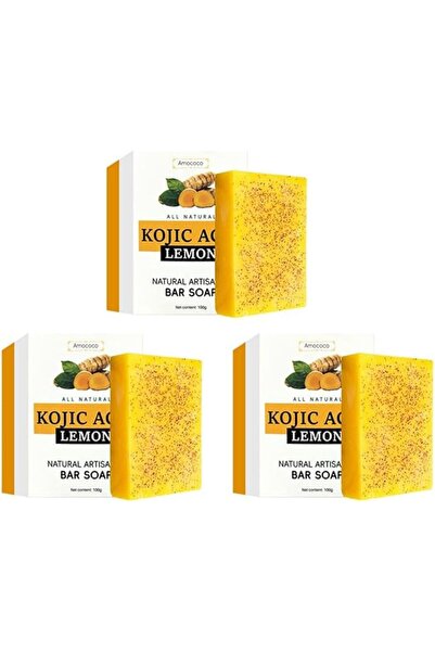 Yelajoy 3 Pcs Turmeric Artisanal Bar Soap，with Vitamin C, Natural Skin, Even ...