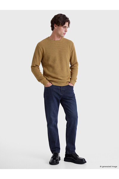 LC Waikiki Yellow Crew Neck Men's Sweatshirt