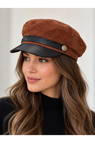 derikem Women's Suede Winter Newsboy Cap Captain Hat