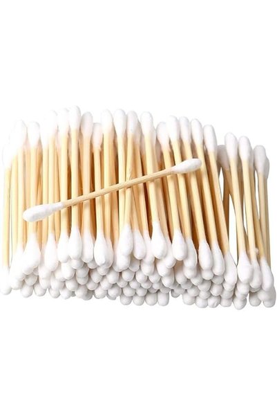 Habbaa Bamboo Cotton Swabs 200 Count Double Round Tips Cotton Buds Biodegrada...