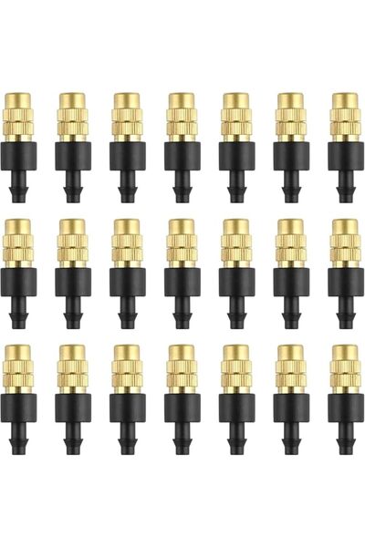 Aputue Drip Irrigation Nozzles, 30 Pack Copper Detachable Spray Emitters, Adj...