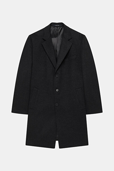 W Collection ANTRASİT STANDART KALIP KLASİK YAKA PALTO