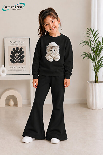 TREND THE BEST Trendin En İyisi Winter, Spring, and Autumn Girls' Black Spani...