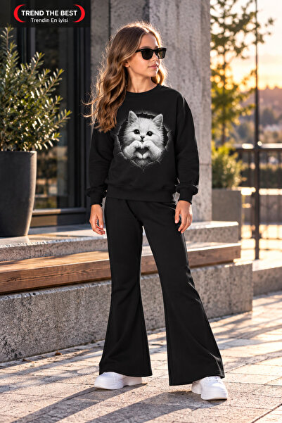 TREND THE BEST Trendin En İyisi Winter, Spring, and Autumn Girls' Black Spani...