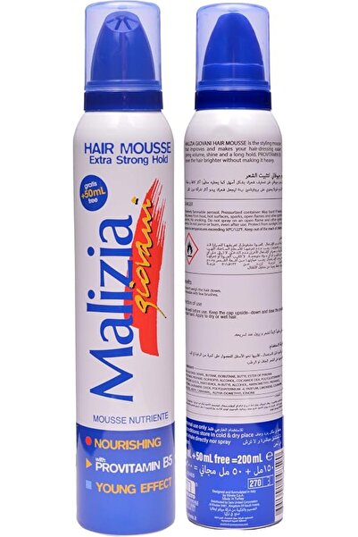 Malizia Giovani Extra Strong Hold Hair Mousse 200 ml