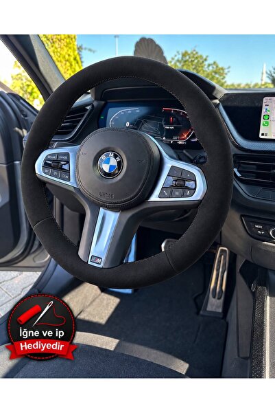HasAkman BMW F30 Direksiyon Kılıfı Alcantara Süet Monza Black Serisi Siyah 20...