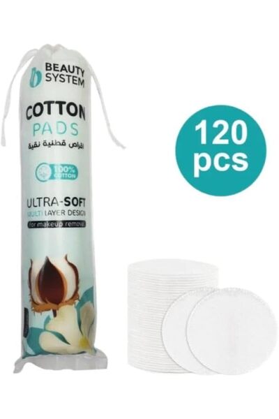 BEAUTY SYSTEM Ultra-Soft Cotton Pads, 120 Count, Multi-Purpose, Lint-Free, High Absorbency, Premium