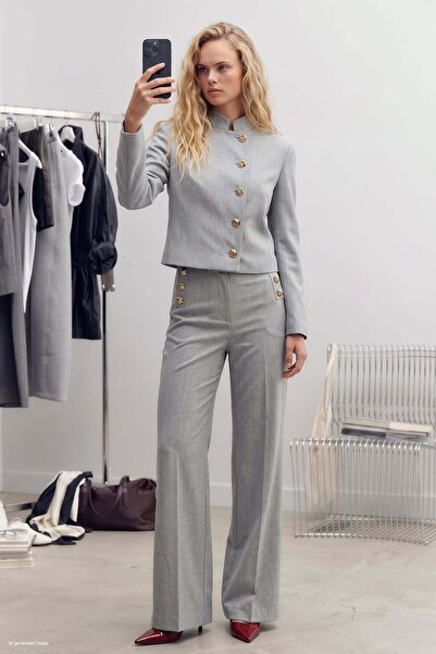 Sateen Linda Takım - Gri