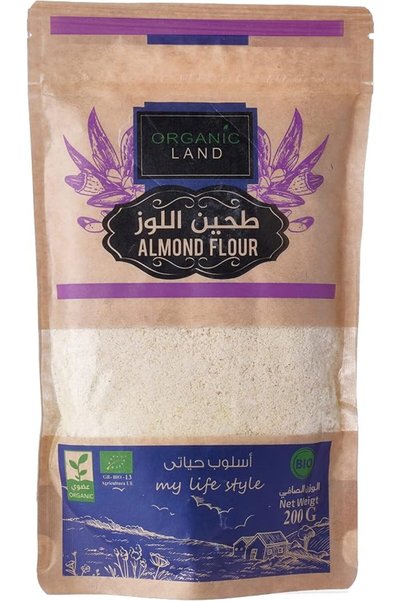 Organic Land دقيق اللوز العضوي، 200 جرام، متعدد الألوان