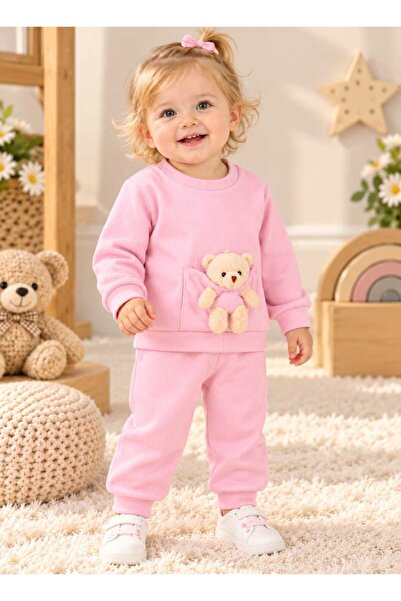 krm kerem bebe 100% Cotton Seasonal Teddy Bear Ribbed Bottom and Top 2-Piece ...