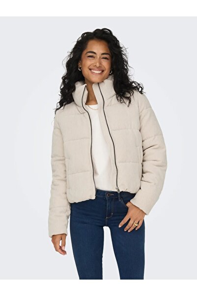 ONLY Women's Gray Onlnewdolly Corduroy Puffer Otw Noos Jacket