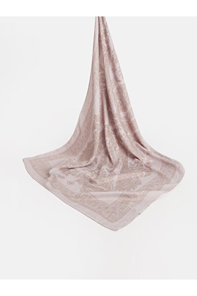 LC Waikiki Two Mt Shop Quality Lcw Modest Beige Voile Patterned Women's Shawl