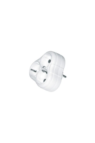 Flamex Triple socket adapter, round, with child protection, white