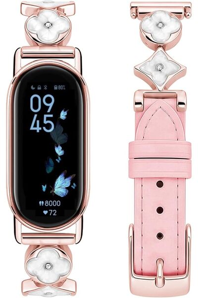 GENERAL Zkius Watch Band for Xiaomi Mi Band 10/9/8, Leather Strap for Mi Band...