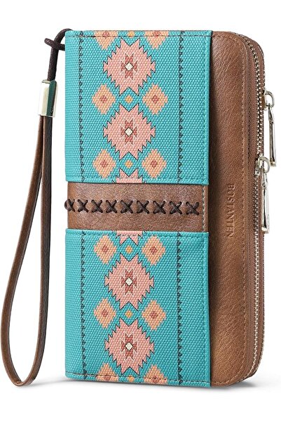 BOSTANTEN Wallets for Women Leather RFID Double Zipper Around Holder Large Ca...