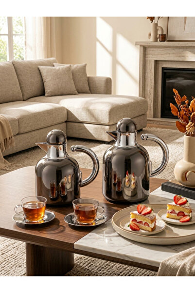 Generic Trams Set for Tea and Coffee Service Steel 600ml +1L Luxury Modern De...