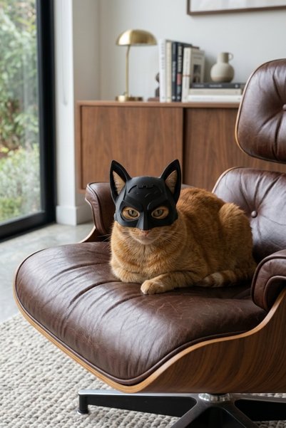 Feny Studio Batcat Batman Cat Mask - Fun Pet Superhero Costume 3D Production