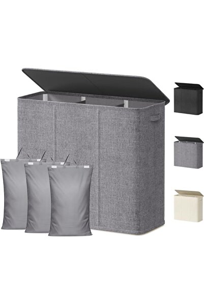 GENERAL Lifewit 145L Laundry Basket, 2 Compartments, Laundry Hamper with Lid,...