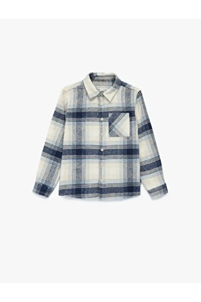 Koton Buttoned Wool Blend Long Sleeve Lumberjack Shirt with Pockets