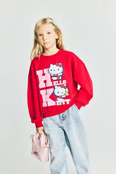 DeFacto Hello Kitty Printed Relax Fit Crew Neck Sweatshirt for Girls I3554A826Au