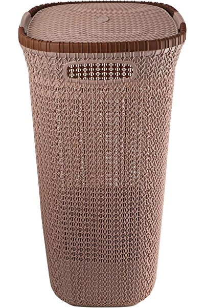 CELLO Creta Plastic Laundry Basket with Cello Lid, White, 50 L