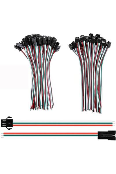 TERRIFI موصلات JST SM ثلاثية الأطراف مع سلك 15 سم 20AWG، موصل LED أنثى/ذكر لـ...
