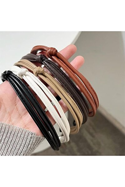 Axylar 5Pcs Knotted Leather Headbands for Women, Thin Fashion Hair Bands, Com...